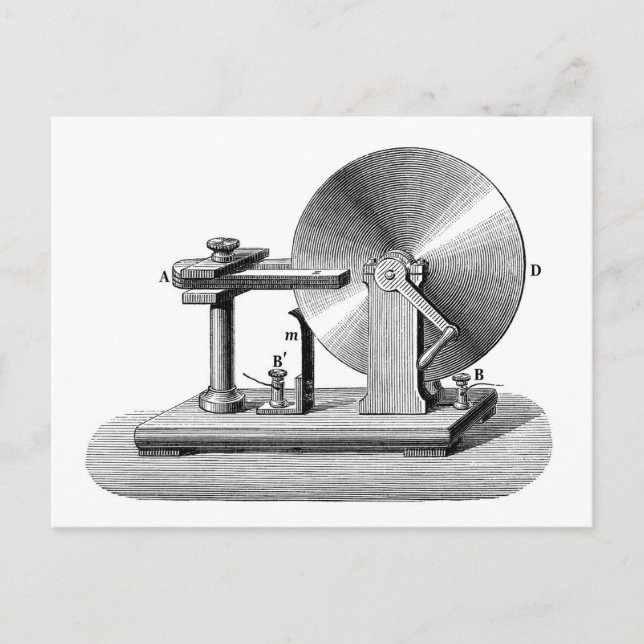 Faraday disc generator postcard (Front)