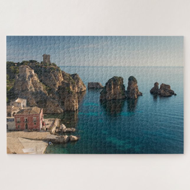 Faraglioni and Tonnara in Scopello, Sicily Jigsaw Puzzle (Horizontal)