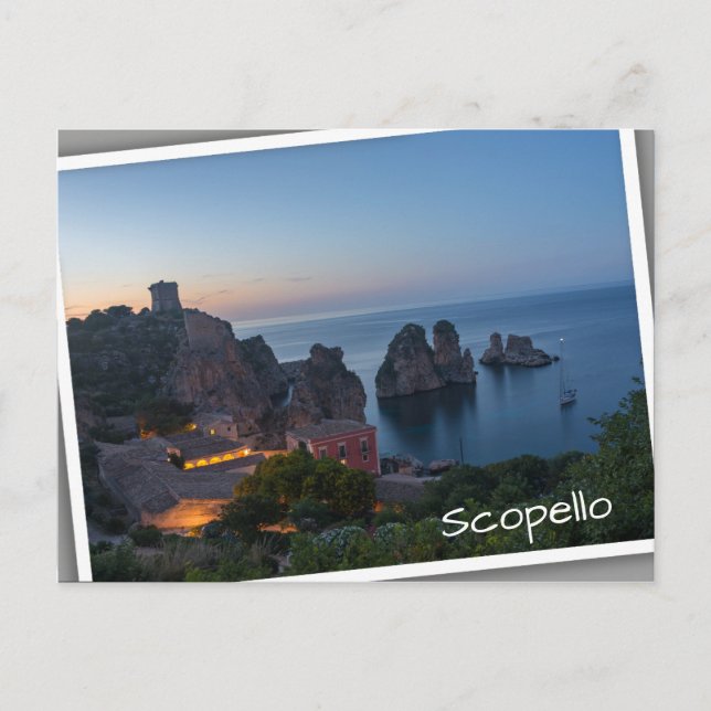 Faraglioni and Tonnara in Scopello, Sicily Postcard (Front)