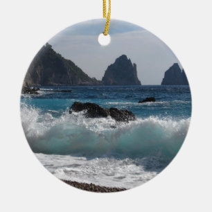 Faraglioni Rock formation on island Capri Ceramic Tree Decoration