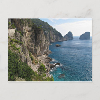Faraglioni Rock formation on island Capri Postcard