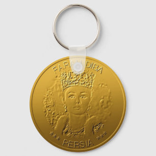 Farah Diba spouse Shah Iran Persia design #gold02 Key Ring
