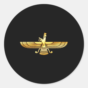 Faravahar Zarathustra Zoroastrian Farohar Farvahar Classic Round Sticker
