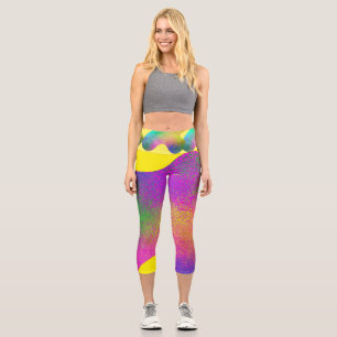 Farbklecks mit bunten gesprenkelten Punkten Capri Leggings
