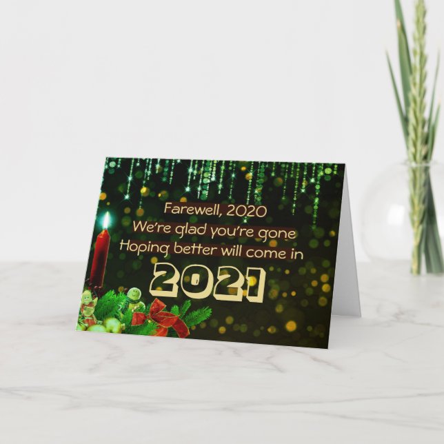 FAREWELL 2020 | Better 2021 | Happy New Year Holiday Card (Front)