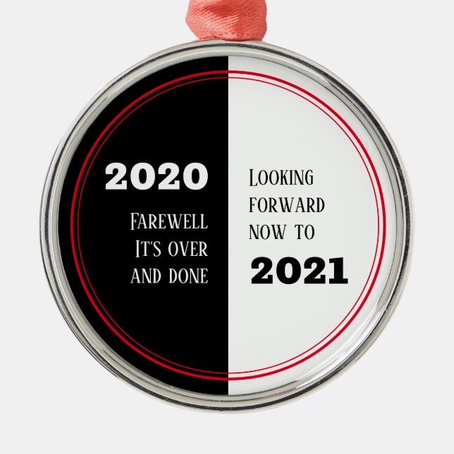 FAREWELL 2020 | Looking Forward 2021 | New Year Metal Tree Decoration (Front)