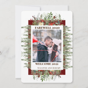 Farewell 2020 Welcome 2021 Holiday photo Pine Card