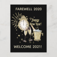 Farewell 2020 Welcome 2021 New Year's Gold