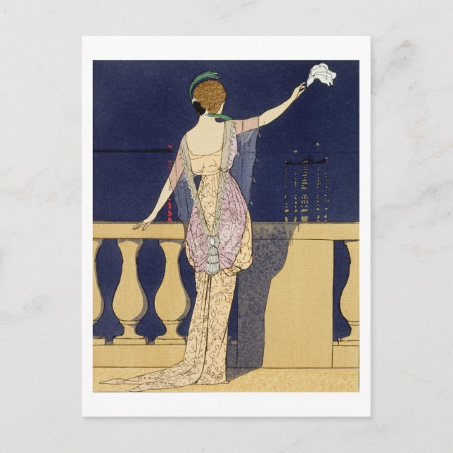 Farewell at Night, design for an evening dress by Postcard (Front)