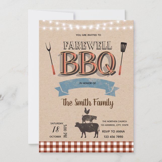 Farewell bbq party invitation (Front)