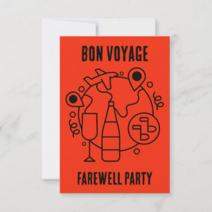 Farewell Bon Voyage Party RSVP Card