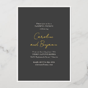 Farewell Brunch Wedding Gold Script Names Black