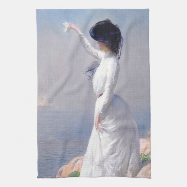 Farewell (by Joseph DeCamp) Tea Towel (Vertical)