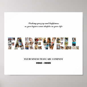 Farewell Custom Photo Collage Coworker Retirement Poster