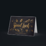 Farewell Good Luck Black Gold Botanical Card<br><div class="desc">Say farewell and good luck to a fellow employee who is moving on,  relocating or leaving the company for personal reasons. This artificially created leaf look botanical and typographic design is professional and will be well received.</div>