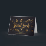 Farewell Good Luck Black Gold Botanical Card<br><div class="desc">Say farewell and good luck to a fellow employee who is moving on,  relocating or leaving the company for personal reasons. This artificially created leaf look botanical and typographic design is professional and will be well received.</div>