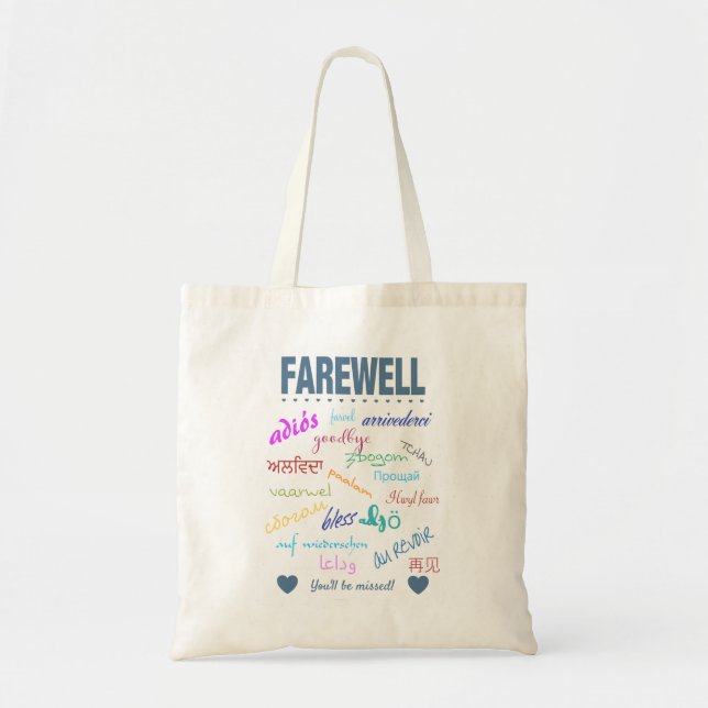 Farewell Goodbye Tote Bag (Front)