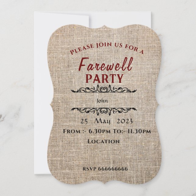 Farewell Invitation (Front)