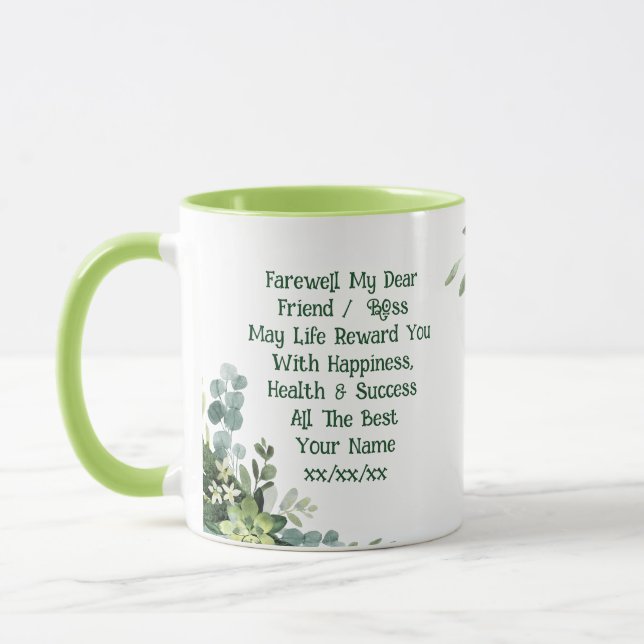 Farewell Leaving Mug Add Own Text Poem Message (Left)