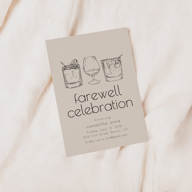 Farewell Moving Retirement Party Invite Drinks (Creator Uploaded)