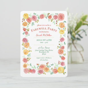 Farewell Party Floral Invitation