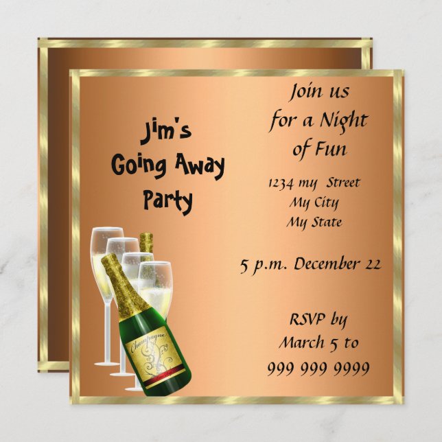 Farewell Party Invitation Card good bye (Front/Back)