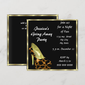 Farewell Party Invitation Card good bye black