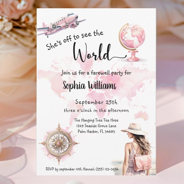Farewell party world travel going away  invitation (Creator Uploaded)