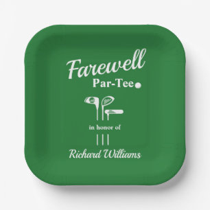 Farewell Retirement Golf Clubs Themed Par Tee Paper Plate