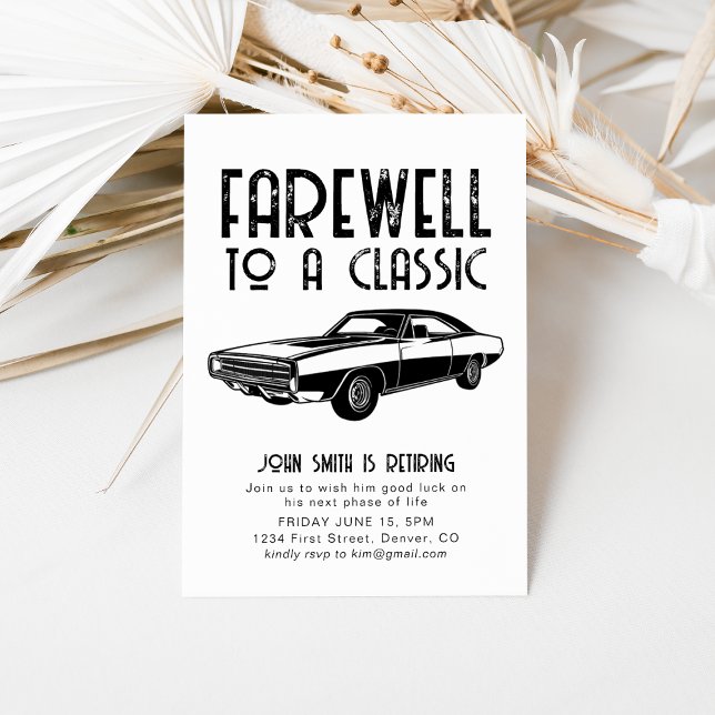 Farewell to a Classic Retirement Car Party Invite (Creator Uploaded)