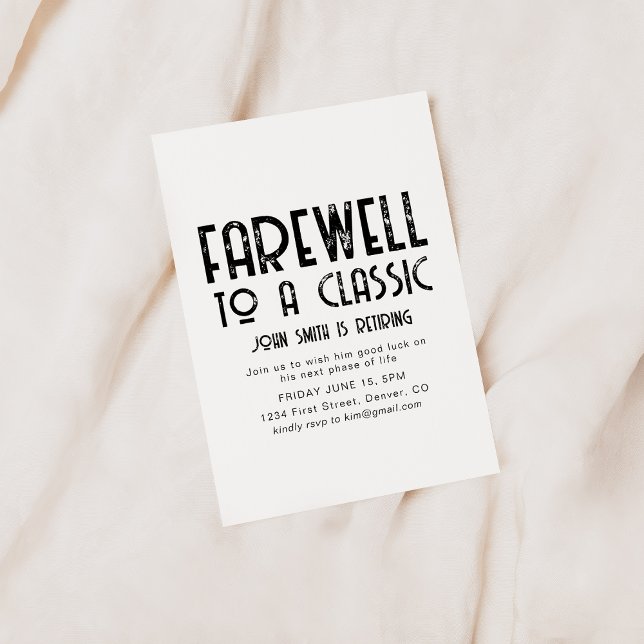 Farewell to a Classic Retirement Party Invite (Creator Uploaded)