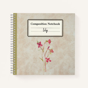Farewell to Spring Flower Personalised Composition Notebook