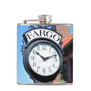 Fargo Clock Hip Flask