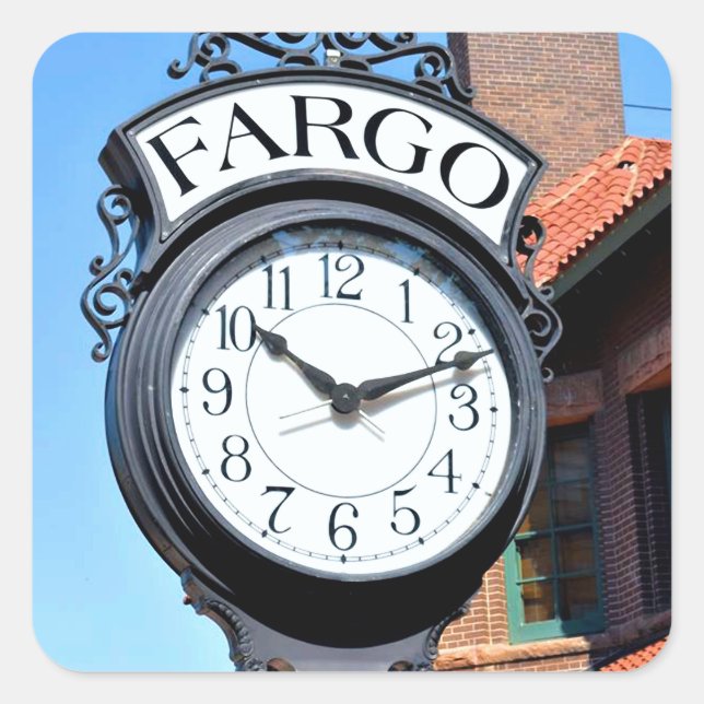 Fargo Clock Square Sticker (Front)