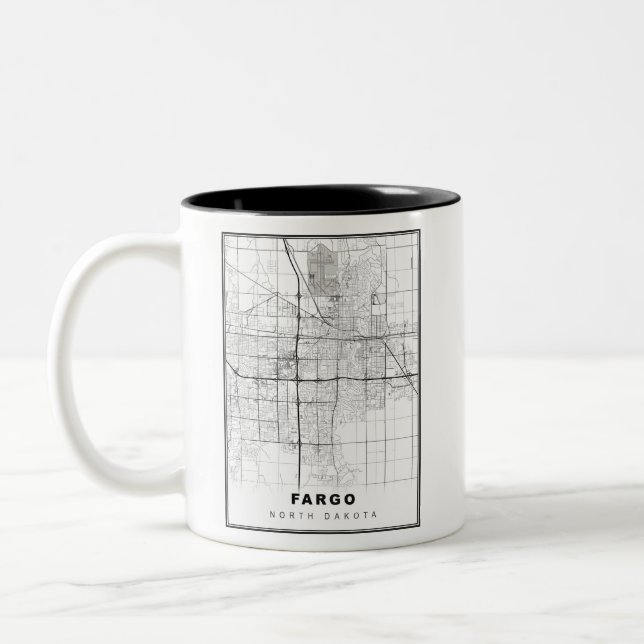 Fargo Map Two-Tone Coffee Mug (Left)