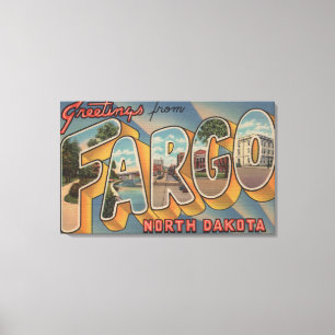 Fargo, North Dakota - Large Letter Scenes Canvas Print