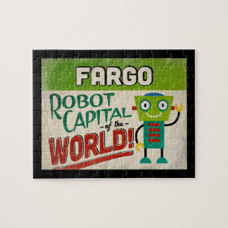 Fargo North Dakota Robot - Funny Vintage Jigsaw Puzzle