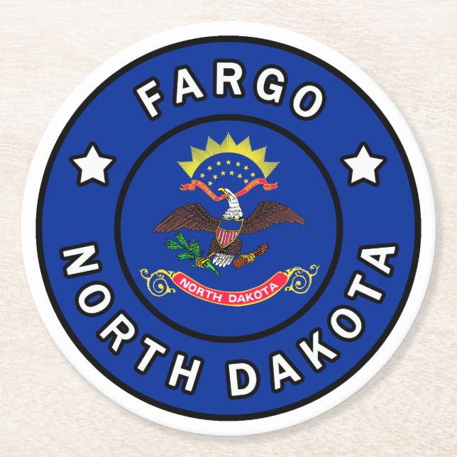 Fargo North Dakota Round Paper Coaster (Front)