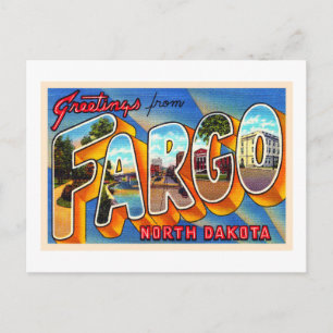 Fargo North Dakota Vintage Large Letter Postcard
