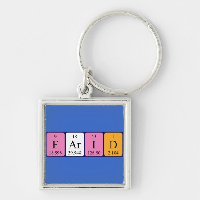 Farid periodic table name keyring (Front)