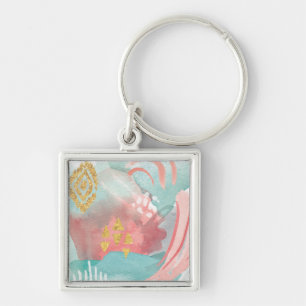 Faridas Abstract - Muted Colors Key Ring