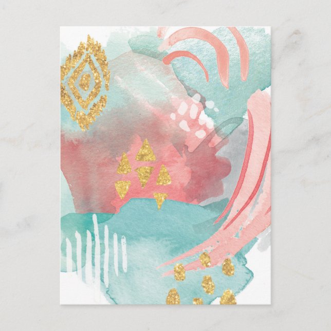 Faridas Abstract - Muted Colours Postcard (Front)