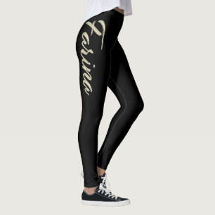 Farina white gold Handwriting trousers Leggings