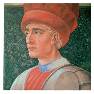 Farinata degli Uberti, detail of his bust, from th Tile