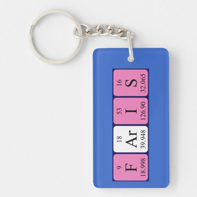 Faris periodic table name keyring (Front)