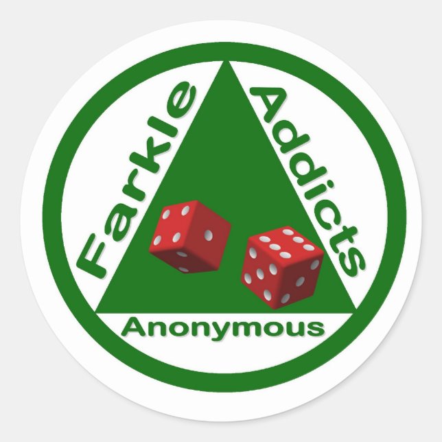 Farkle Addicts Anonymous Classic Round Sticker (Front)