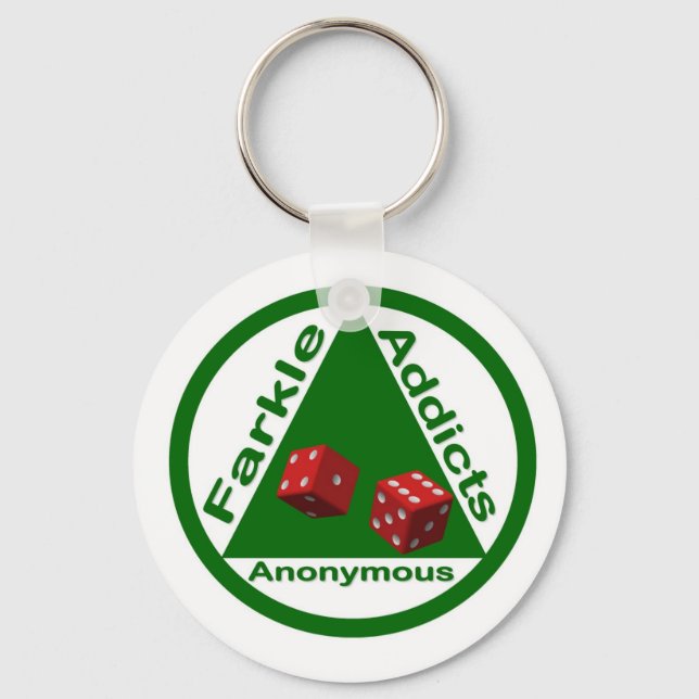 Farkle Addicts Anonymous Key Ring (Front)