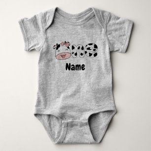 Farm 1st Birthday, Custom Baby Girl Cow Birthday  Baby Bodysuit