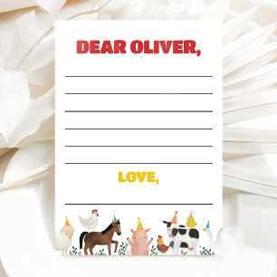 Farm 1st Birthday Time Capsule Card