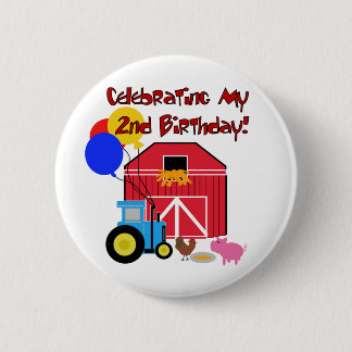 Farm 2nd Birthday Tshirts and Gifts 6 Cm Round Badge